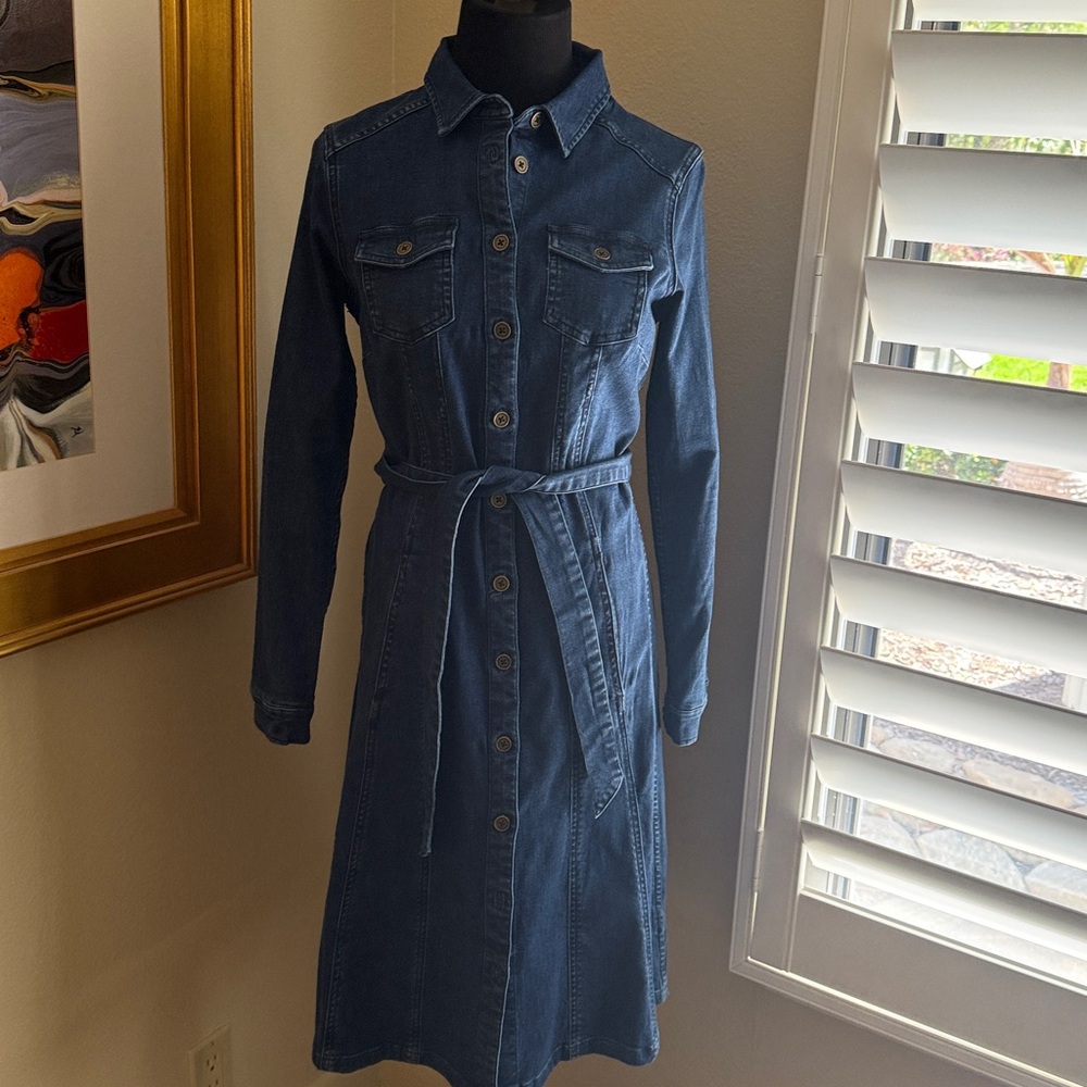 Boden Laura Denim Shirt Dress with Tie NWOT